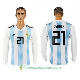 Jalkapallo Peliasut Argentiina Dybala 21 MM 2018 Koti Pelipaita Pitkähihainen